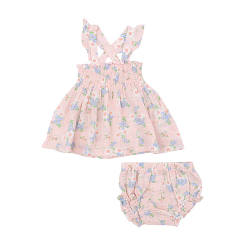 Ruffle Strap Smocked Top & Diaper Cover | Gathering Daises