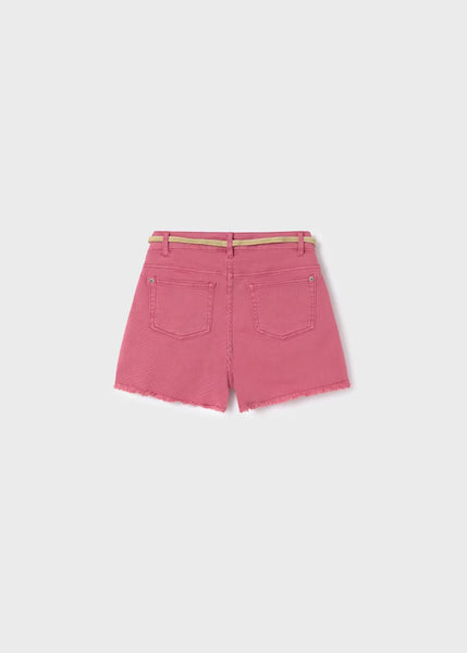 Belted Twill Shorts | Blush