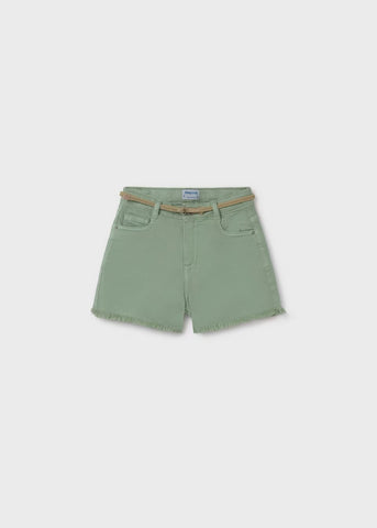 Belted Twill Shorts | Sage