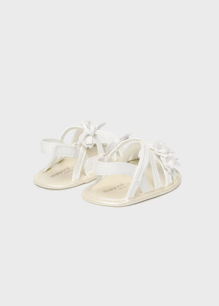 Infant Bow Sandals | White