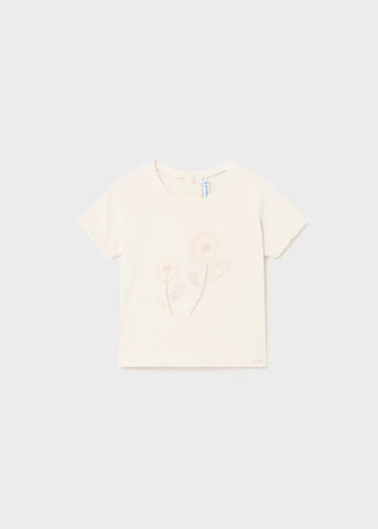 Flower Embroidered Tee | Chickpea