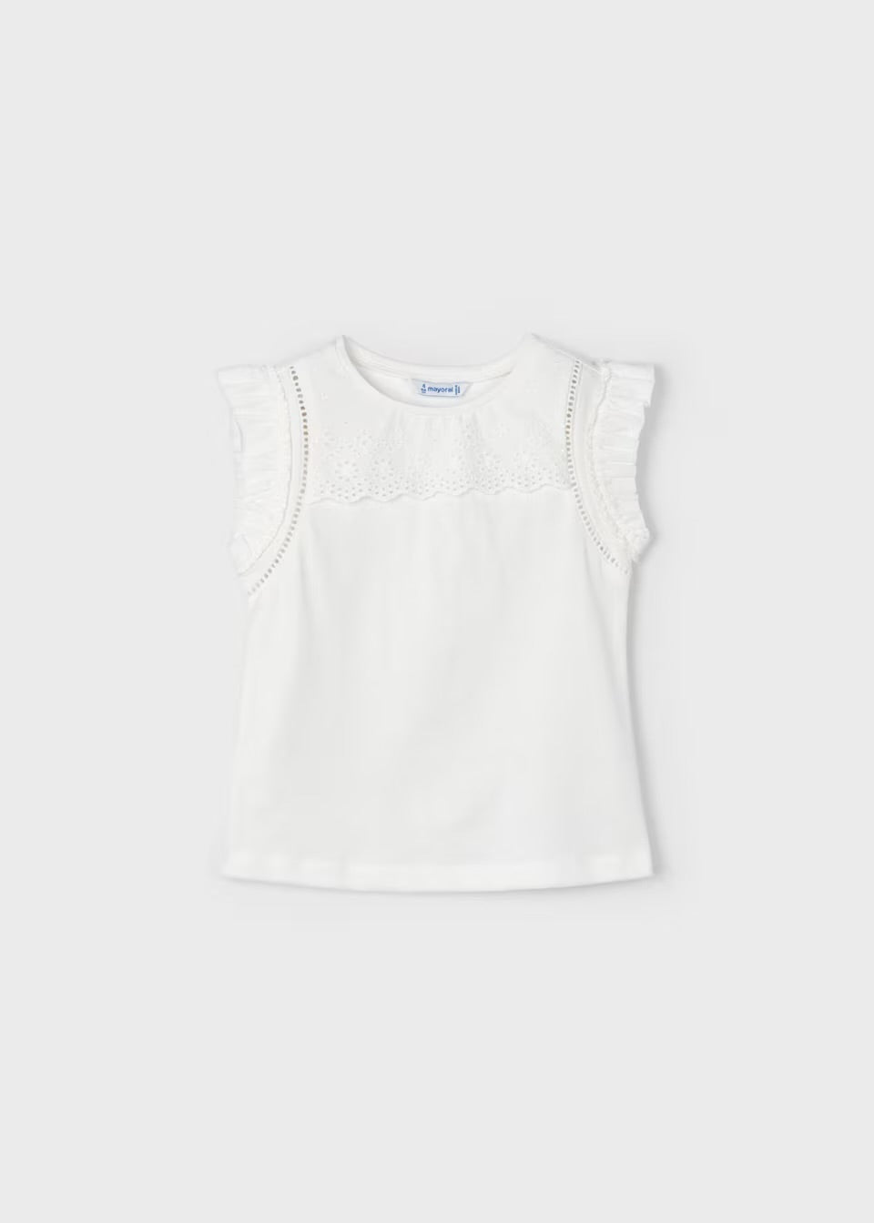 Eyelet Detailed Tank | White