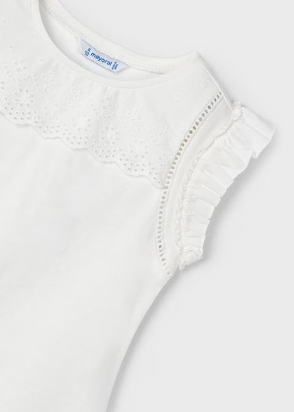 Eyelet Detailed Tank | White