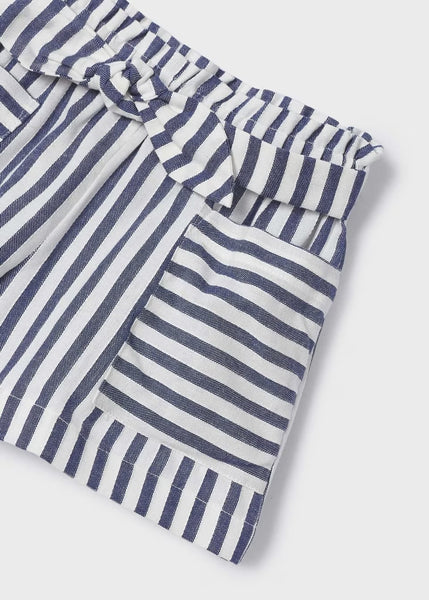 Striped Paperbag Shorts | Navy