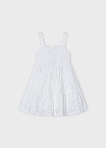 Girls Openwork Dress | White