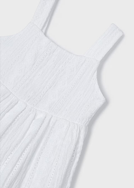 Girls Openwork Dress | White