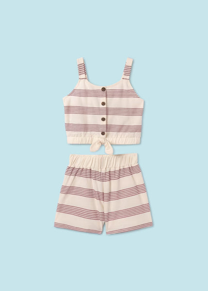 Striped Linen Set | Terracota