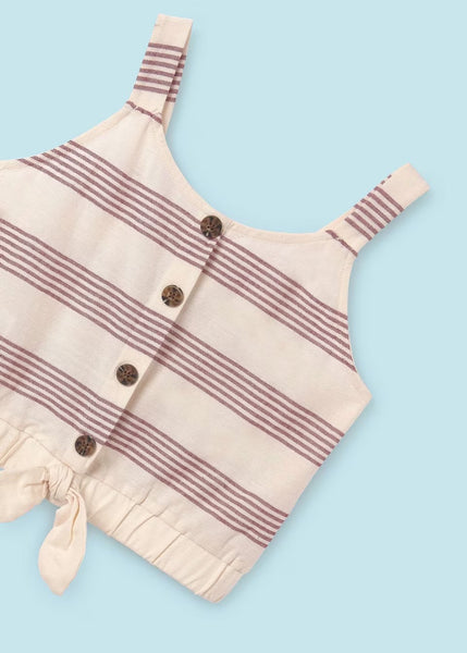 Striped Linen Set | Terracota