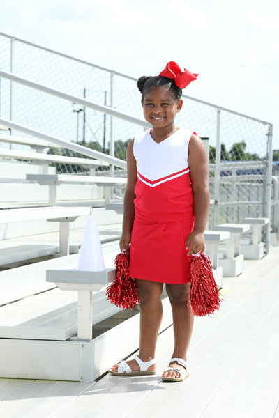 Cheer Uniform Skort Set | Red & White