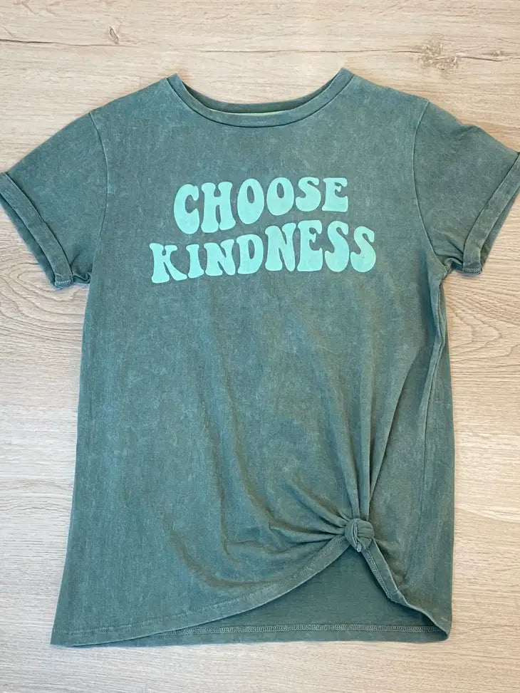 Choose Kindness Acid Washed Tonal  Tween Graphic Tee