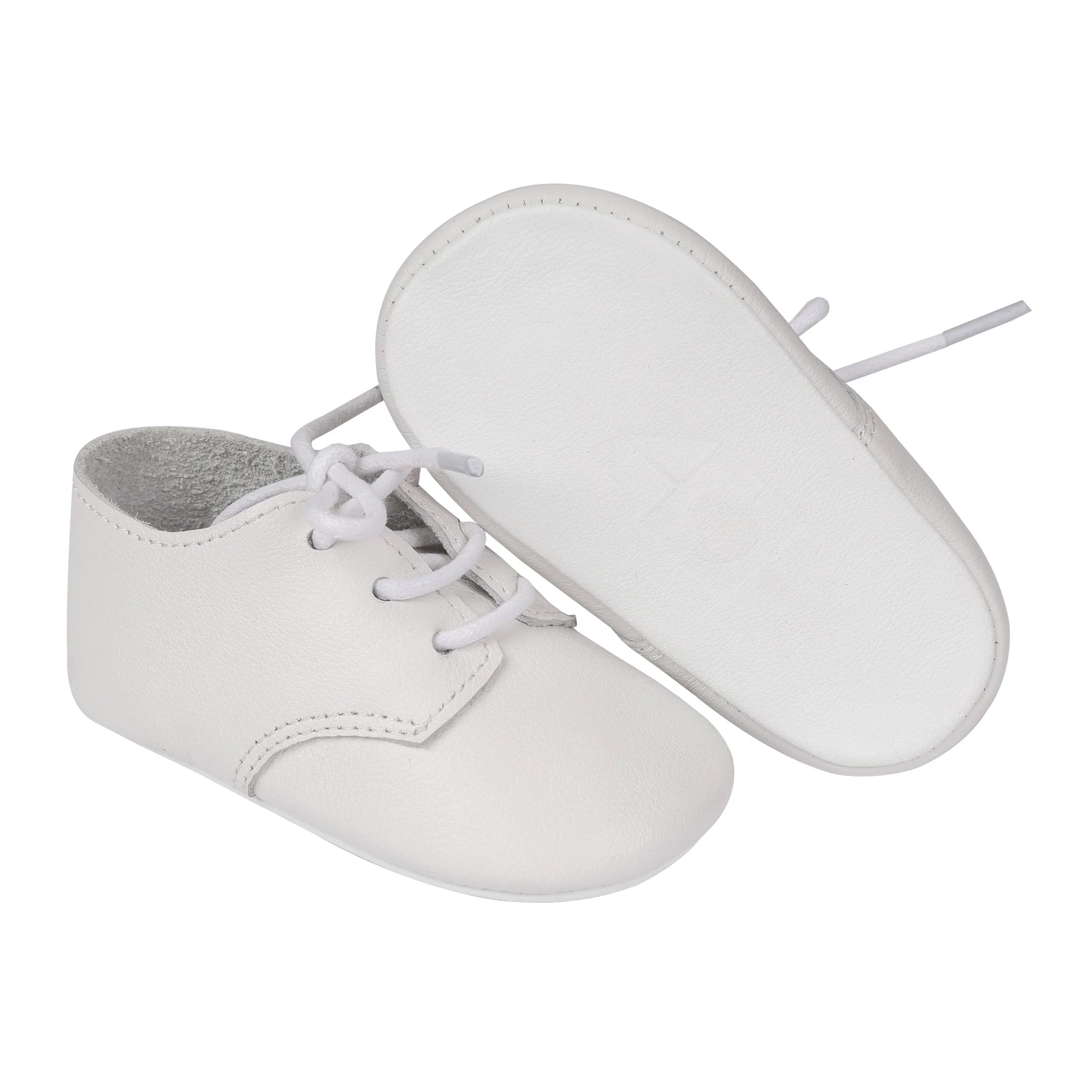 August Leather Crib Shoes | White