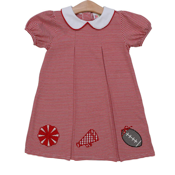 Game Day Pleat Dress | Red & White Stripe