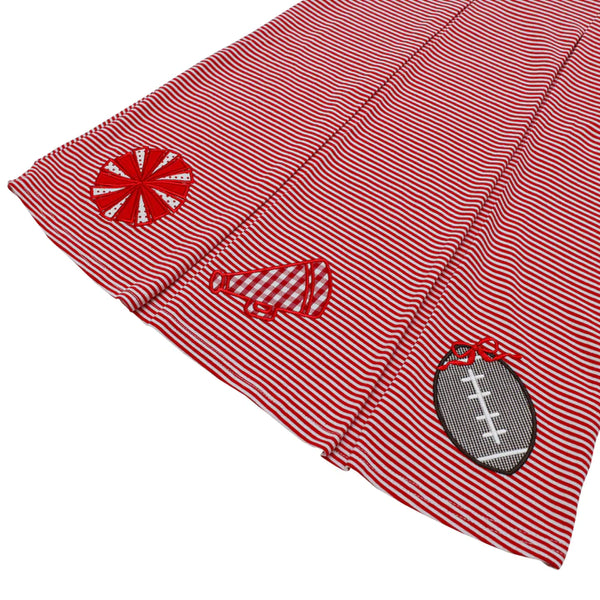 Game Day Pleated Bloomer Set | Red & White Stripe