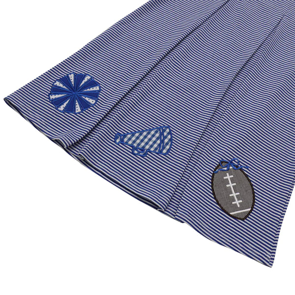 Game Day Pleated Bloomer Set | Royal Blue & White Stripe