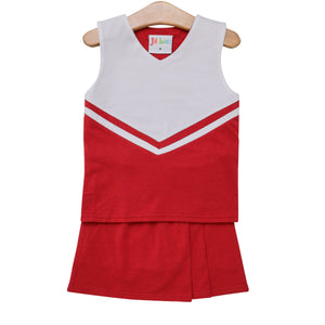 Cheer Uniform Skort Set | Red & White