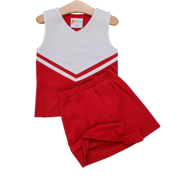 Cheer Uniform Skort Set | Red & White