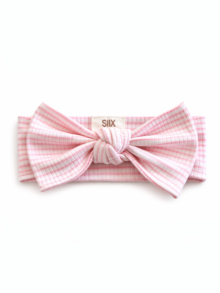 Ribbed Bow | Pink Stripe