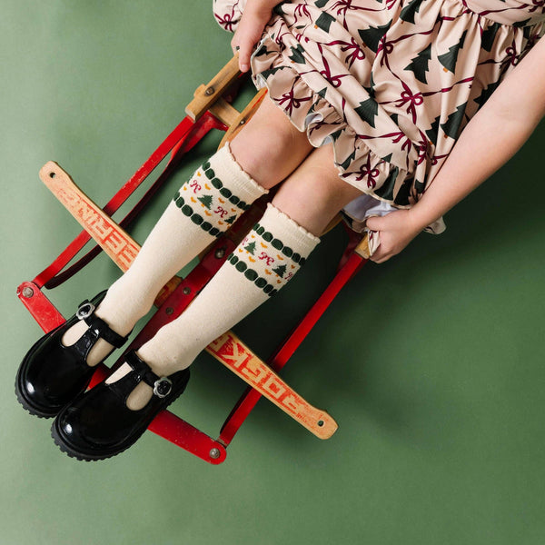 Fair Isle Knee High Socks | Vanilla