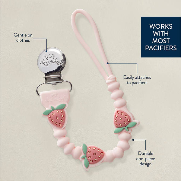 Itzy Paci Strap Plus™ | Pink Bows