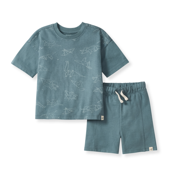 Origami Dinos Boy Tee & Shorts Set