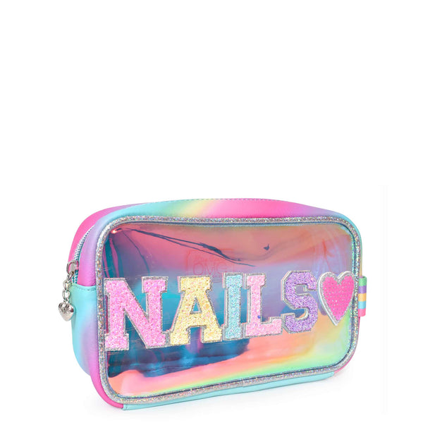 'Nails' Iridescent Clear Pouch