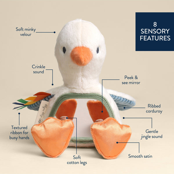 Itzy Bitzy Mirror™ Sensory Tummy Time Mirror | Goose