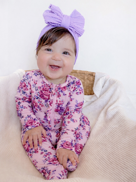 2-Way Zip Ruffle Footie | Violet Rose