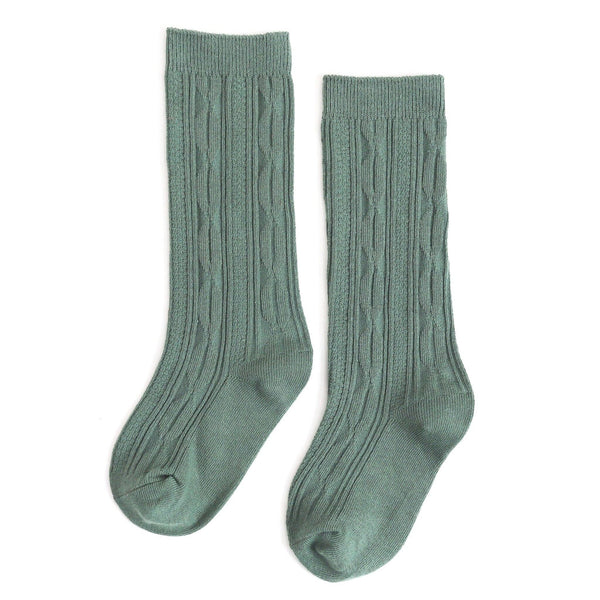 Cable Knit Knee High Socks | Spruce
