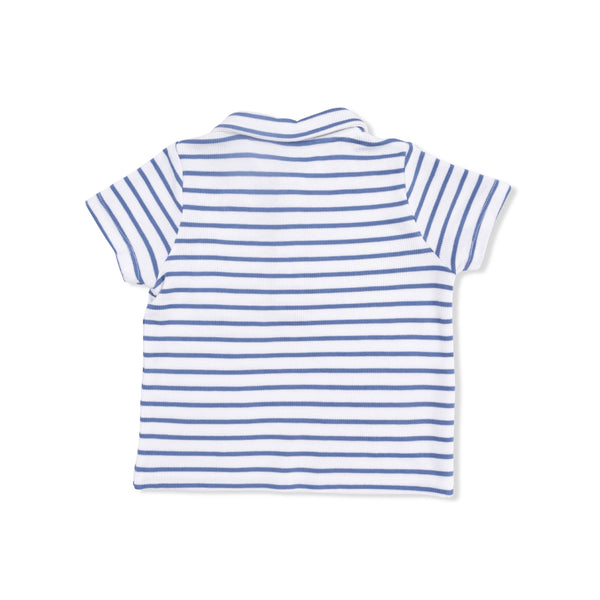Polo with Everyday Short | Navy Stripe