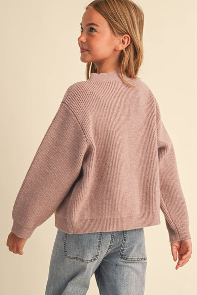 Bow Detail Mauve Sweater