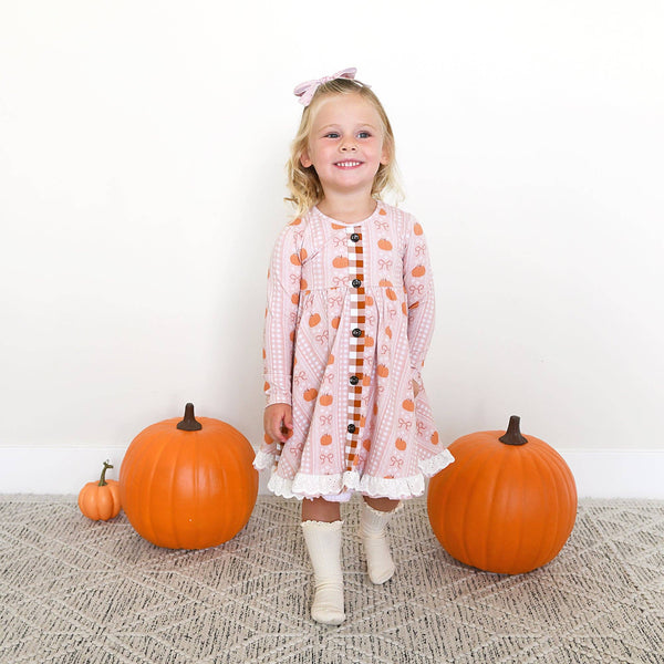 Button Dress | Reagan Pumpkin