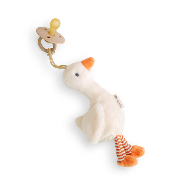 Bitzy Pal Natural Rubber Pacifier & Plush | Goose