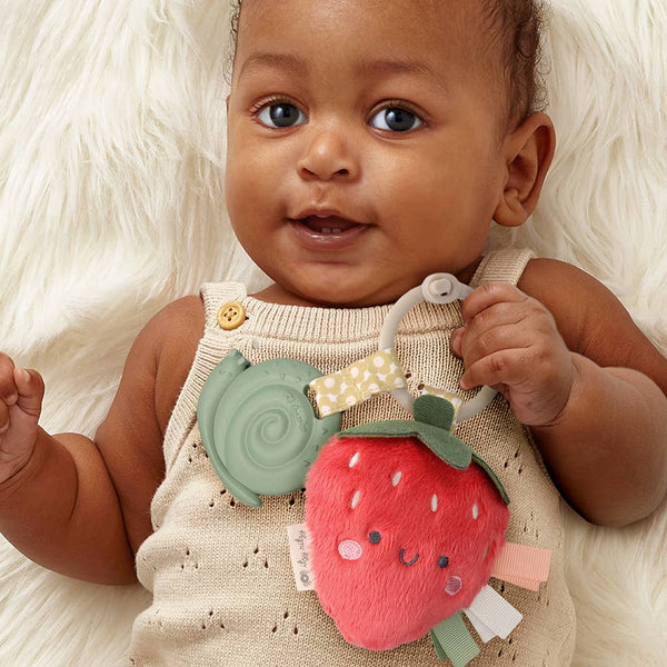 Itzy Pal™ Plush + Teether: Strawberry