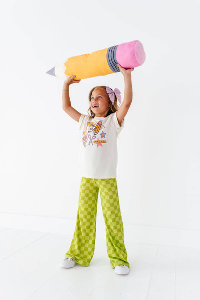 Wide Leg Pants| Green Apple Check