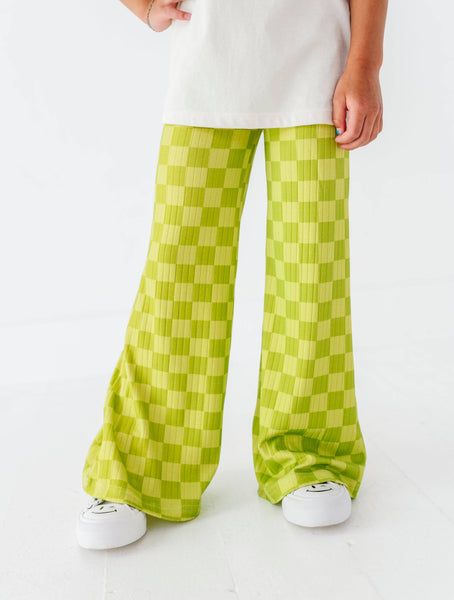 Wide Leg Pants| Green Apple Check