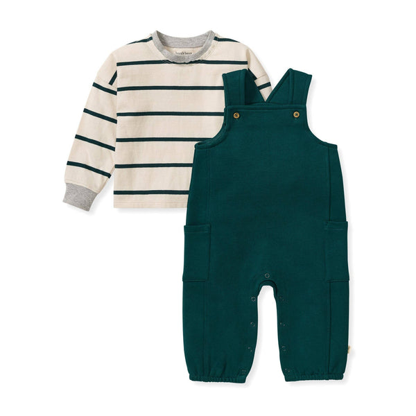 Striped Top & Overall Set
