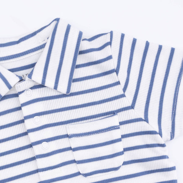 Polo with Everyday Short | Navy Stripe