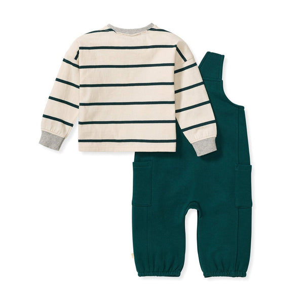 Striped Top & Overall Set