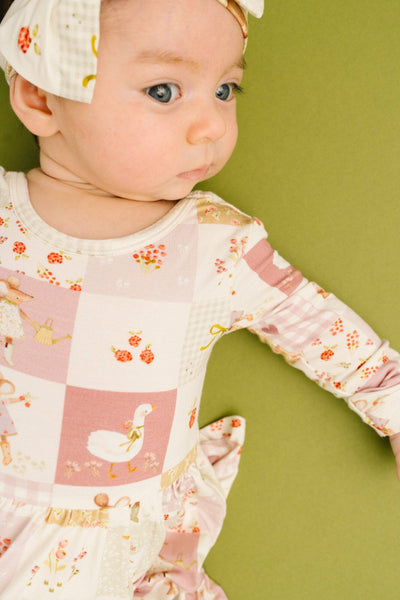 Storybook Picnic Long Sleeve Bodysuit Bamboo Dress
