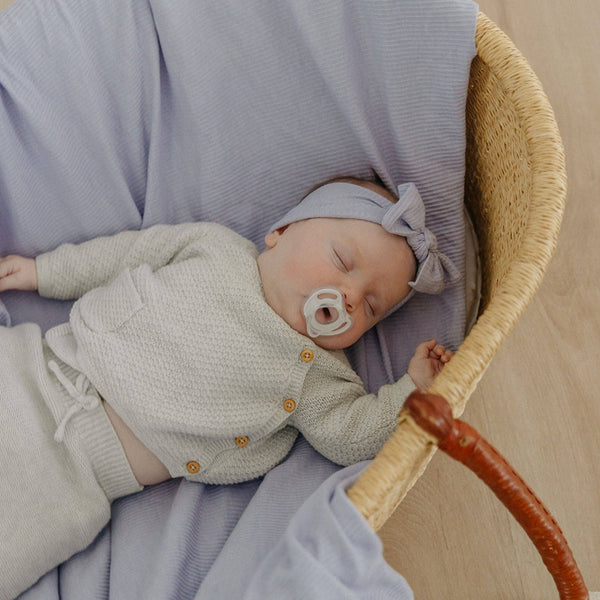 Rib Knit Swaddle Blanket | Periwinkle
