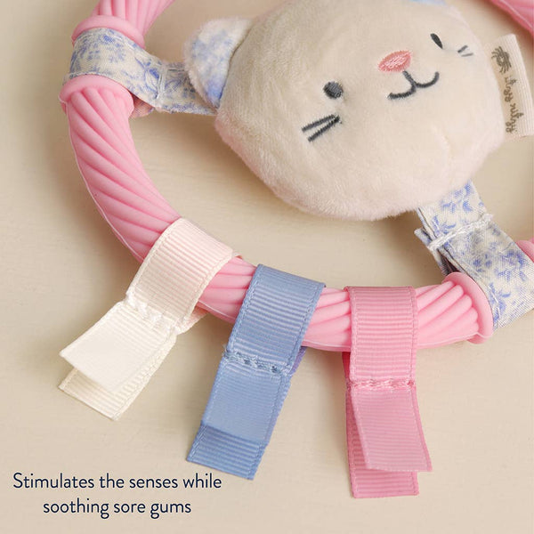 Itzy Ring Pal™ - Teething Ring with Plush Character | Taupe Bear