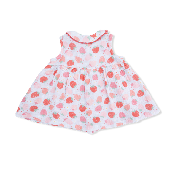 Jill Dress Sleeveless w/Bloomer| Strawberry Bliss