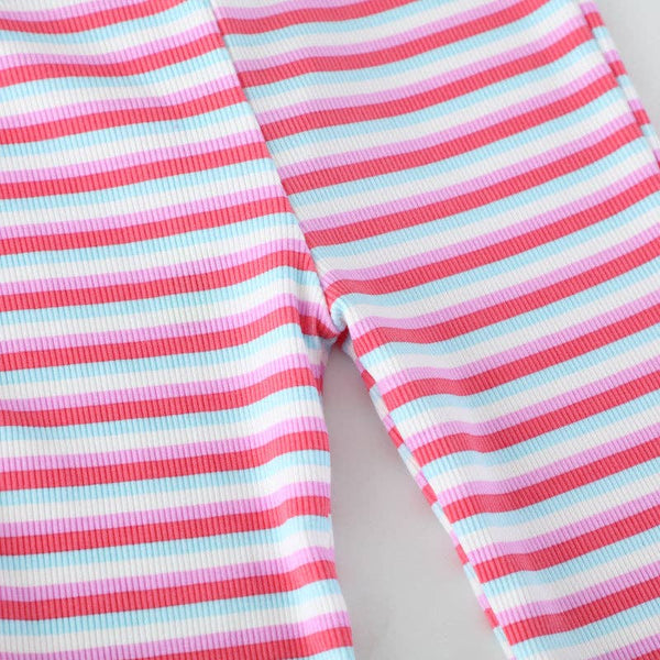 Wide Leg Knit Pants | Striped