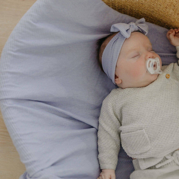 Rib Knit Swaddle Blanket | Periwinkle