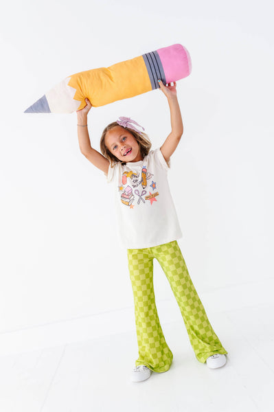 Wide Leg Pants| Green Apple Check