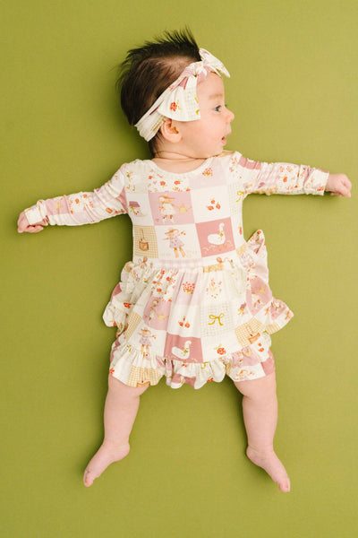 Storybook Picnic Long Sleeve Bodysuit Bamboo Dress