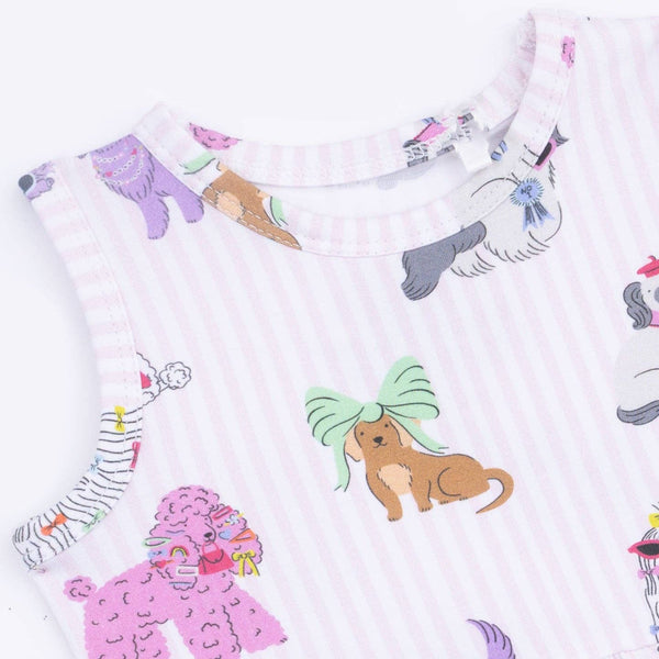 Peplum Tank Top & Bike Shorts | Fancy Dogs
