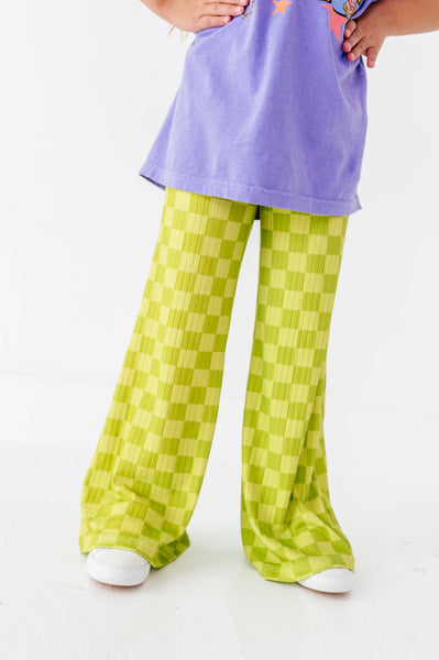 Wide Leg Pants| Green Apple Check