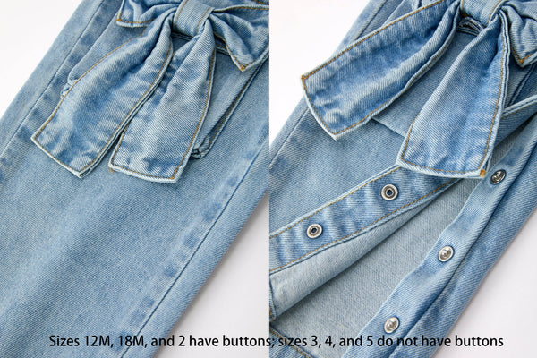 PREORDER ITEM 8/21| Wide Leg Bow Denim Overalls