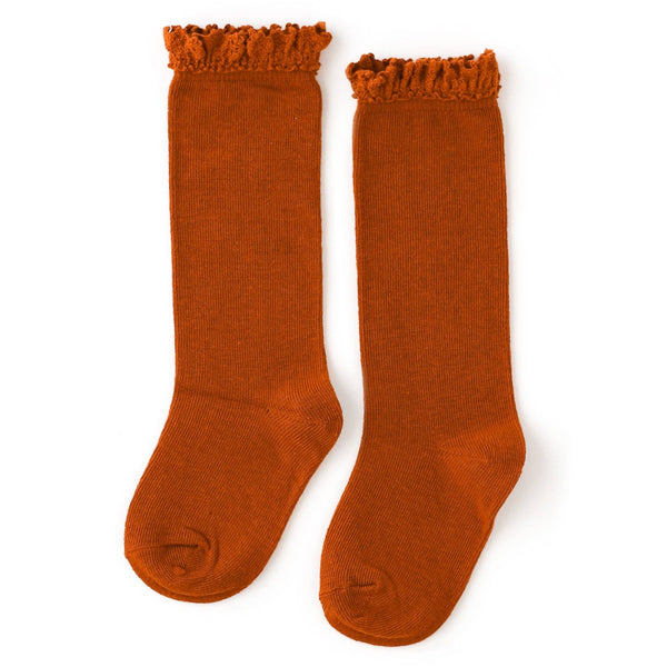 Lace Top Knee High Socks | Pumpkin Spice